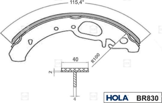 Hola BR830 - Kit ganasce freno autozon.pro