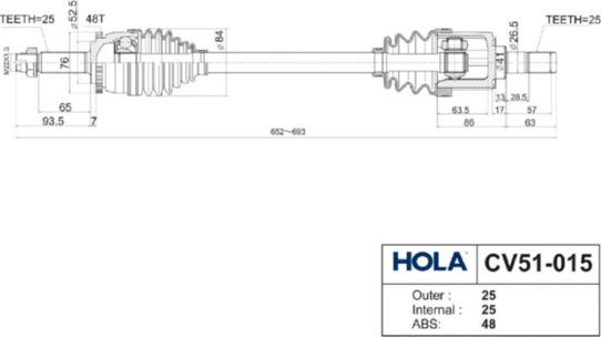 Hola CV51-015 - Albero motore / Semiasse autozon.pro