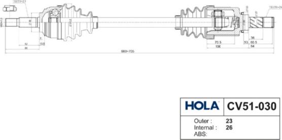 Hola CV51-030 - Albero motore / Semiasse autozon.pro