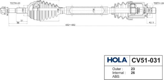 Hola CV51-031 - Albero motore / Semiasse autozon.pro