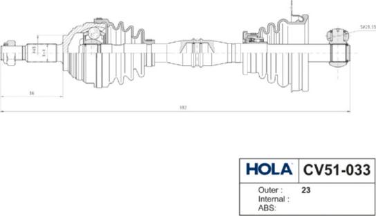 Hola CV51-033 - Albero motore / Semiasse autozon.pro