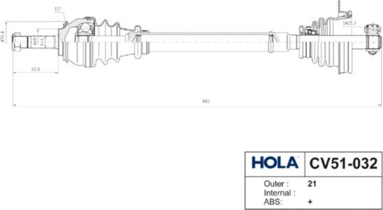 Hola CV51-032 - Albero motore / Semiasse autozon.pro