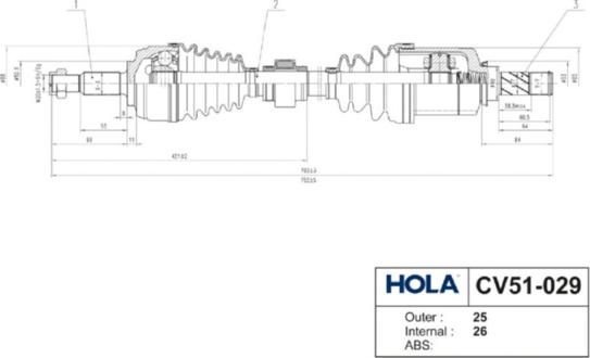 Hola CV51-029 - Albero motore / Semiasse autozon.pro