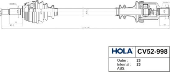 Hola CV52-998 - Albero motore / Semiasse autozon.pro