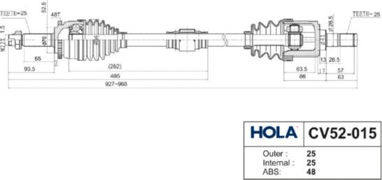 Hola CV52-015 - Albero motore / Semiasse autozon.pro