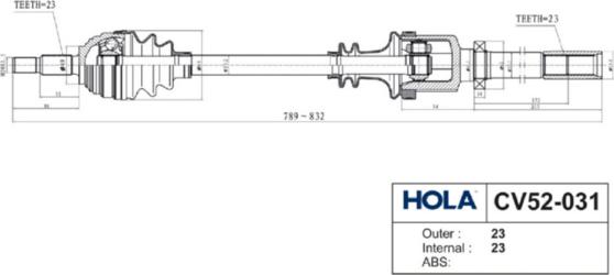 Hola CV52-031 - Albero motore / Semiasse autozon.pro