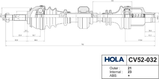 Hola CV52-032 - Albero motore / Semiasse autozon.pro