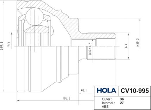 Hola CV10-995 - Kit giunti, Semiasse autozon.pro