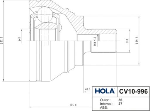 Hola CV10-996 - Kit giunti, Semiasse autozon.pro