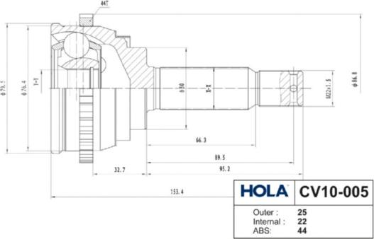 Hola CV10-005 - Kit giunti, Semiasse autozon.pro