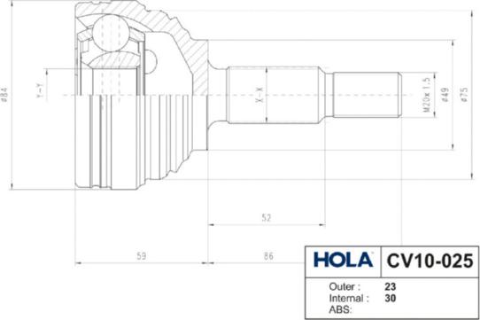 Hola CV10-025 - Kit giunti, Semiasse autozon.pro