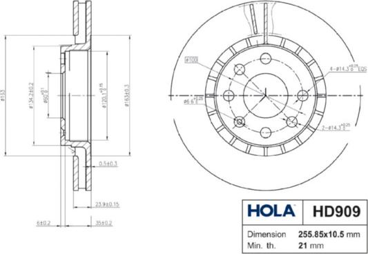 Hola HD909 - Discofreno autozon.pro