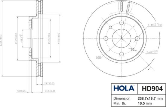 Hola HD904 - Discofreno autozon.pro