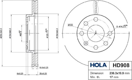 Hola HD908 - Discofreno autozon.pro