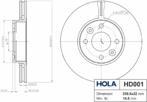 Hola HD001 - Discofreno autozon.pro