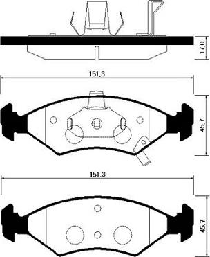 HSB Gold HP1021 - Kit pastiglie freno, Freno a disco autozon.pro