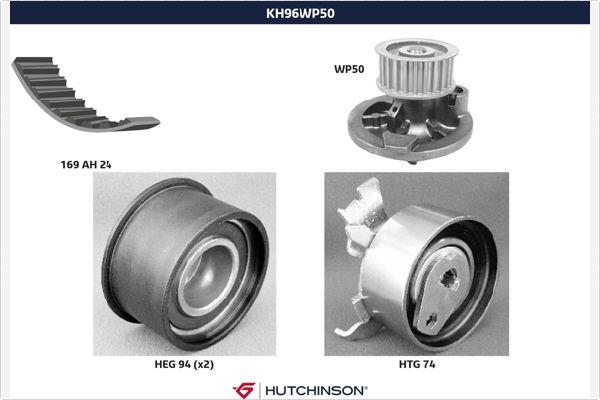 Hutchinson KH 96WP50 - Pompa acqua + Kit cinghie dentate autozon.pro