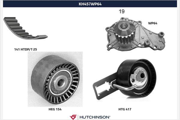 Hutchinson KH 457WP64 - Pompa acqua + Kit cinghie dentate autozon.pro