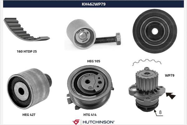 Hutchinson KH 462WP79 - Pompa acqua + Kit cinghie dentate autozon.pro