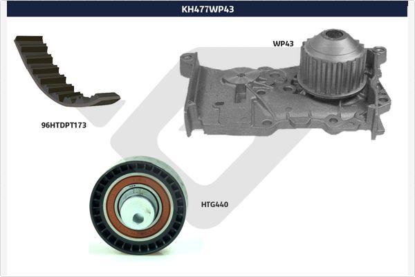 Hutchinson KH 477WP43 - Pompa acqua + Kit cinghie dentate autozon.pro