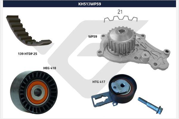 Hutchinson KH 513WP59 - Pompa acqua + Kit cinghie dentate autozon.pro