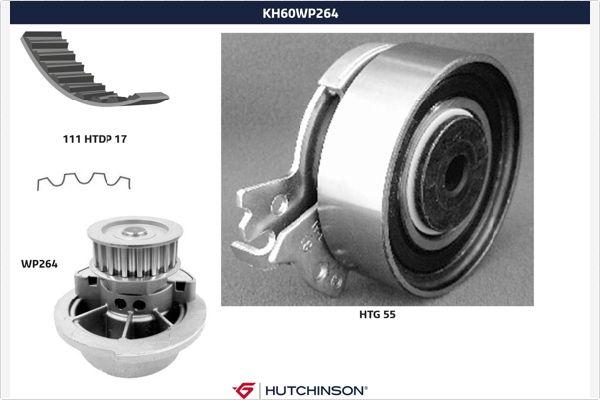 Hutchinson KH 60WP264 - Pompa acqua + Kit cinghie dentate autozon.pro