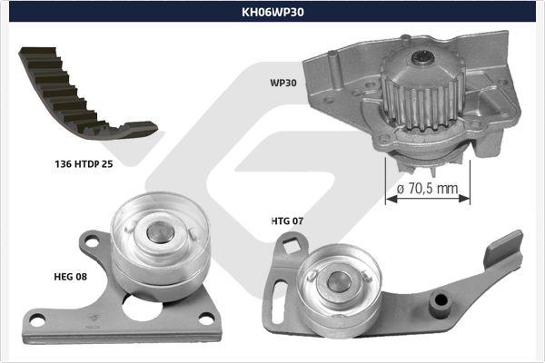 Hutchinson KH 06WP30 - Pompa acqua + Kit cinghie dentate autozon.pro