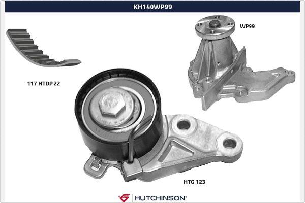 Hutchinson KH 140WP99 - Pompa acqua + Kit cinghie dentate autozon.pro