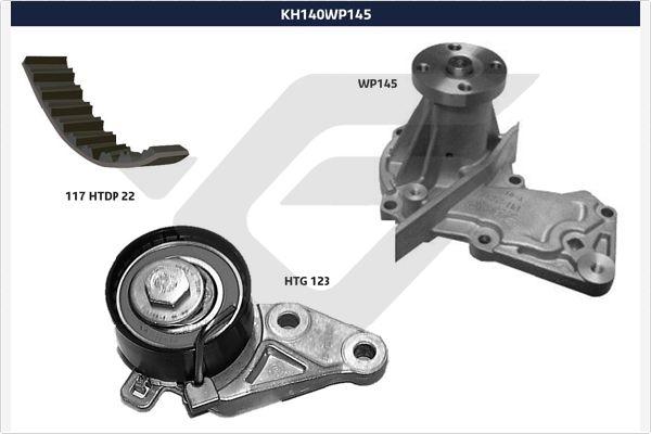 Hutchinson KH 140WP145 - Pompa acqua + Kit cinghie dentate autozon.pro