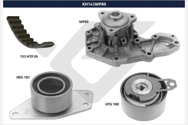 Hutchinson KH 143WP80 - Pompa acqua + Kit cinghie dentate autozon.pro