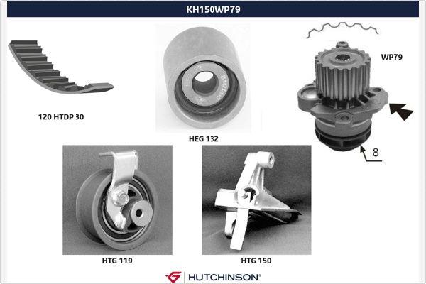 Hutchinson KH 150WP79 - Pompa acqua + Kit cinghie dentate autozon.pro