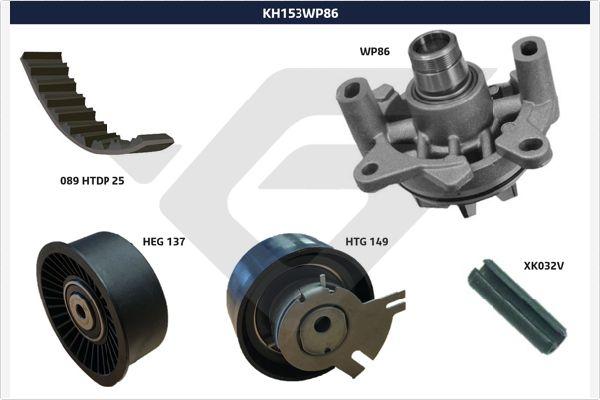 Hutchinson KH 153WP86 - Pompa acqua + Kit cinghie dentate autozon.pro