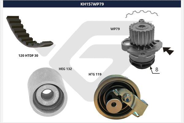 Hutchinson KH 157WP79 - Pompa acqua + Kit cinghie dentate autozon.pro