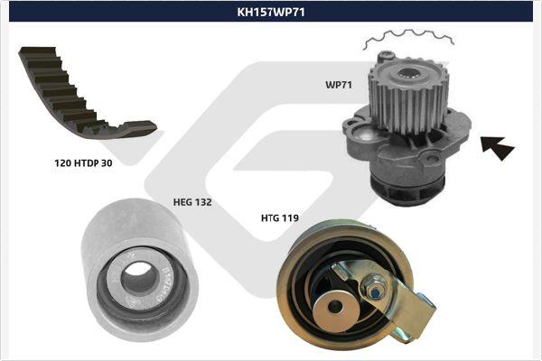 Hutchinson KH 157WP71 - Pompa acqua + Kit cinghie dentate autozon.pro