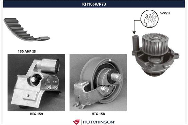 Hutchinson KH 166WP73 - Pompa acqua + Kit cinghie dentate autozon.pro