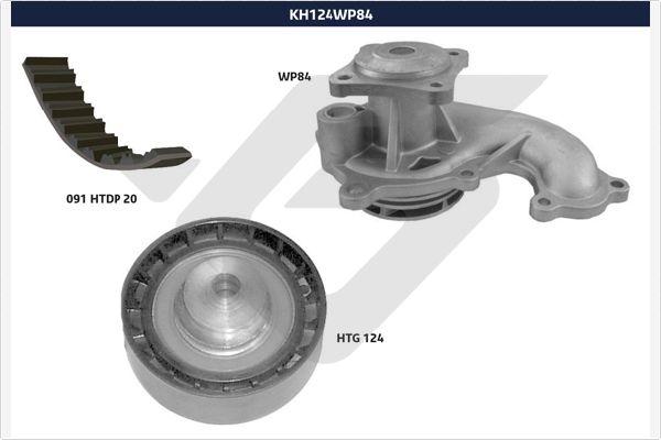 Hutchinson KH 124WP84 - Pompa acqua + Kit cinghie dentate autozon.pro