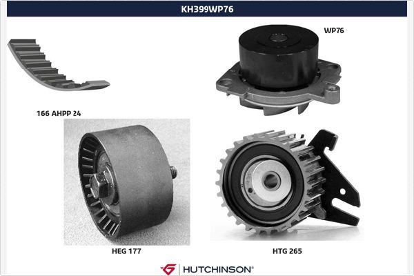 Hutchinson KH 399WP76 - Pompa acqua + Kit cinghie dentate autozon.pro