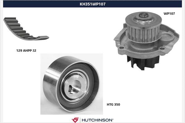 Hutchinson KH 351WP107 - Pompa acqua + Kit cinghie dentate autozon.pro