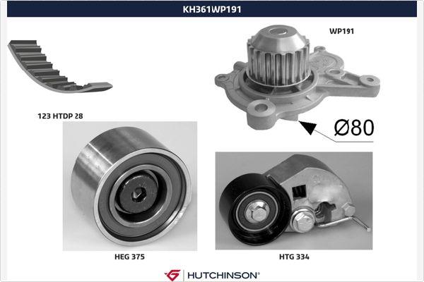 Hutchinson KH 361WP191 - Pompa acqua + Kit cinghie dentate autozon.pro