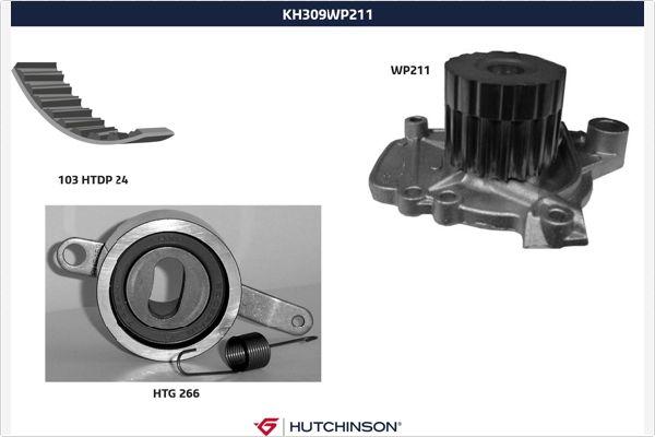 Hutchinson KH 309WP211 - Pompa acqua + Kit cinghie dentate autozon.pro