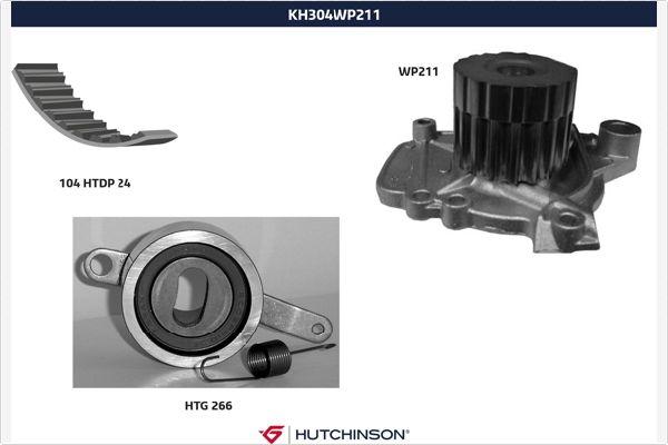 Hutchinson KH 304WP211 - Pompa acqua + Kit cinghie dentate autozon.pro