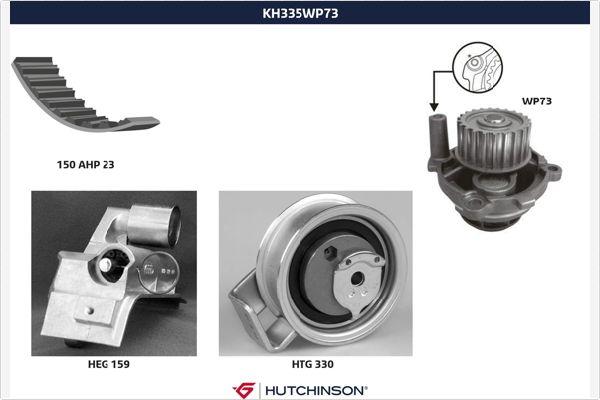 Hutchinson KH 335WP73 - Pompa acqua + Kit cinghie dentate autozon.pro