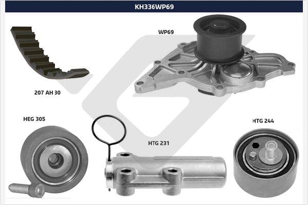 Hutchinson KH 336WP69 - Pompa acqua + Kit cinghie dentate autozon.pro