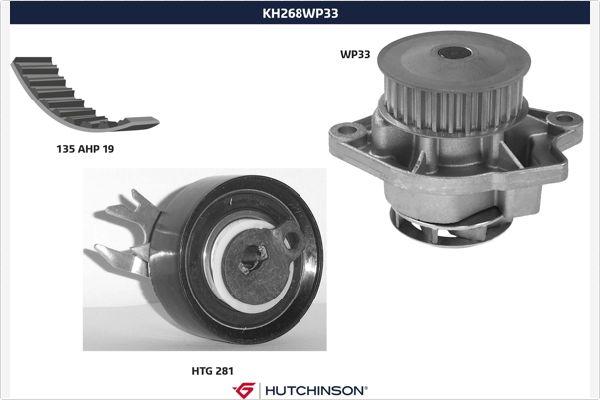 Hutchinson KH 268WP33 - Pompa acqua + Kit cinghie dentate autozon.pro