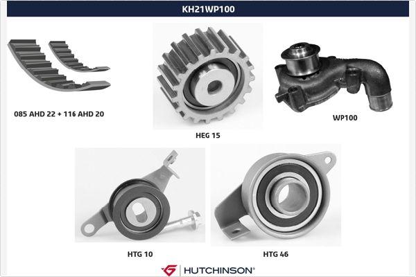 Hutchinson KH 21WP100 - Pompa acqua + Kit cinghie dentate autozon.pro