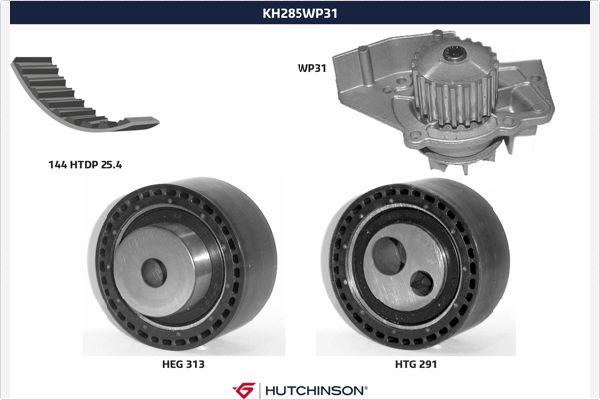 Hutchinson KH 285WP31 - Pompa acqua + Kit cinghie dentate autozon.pro