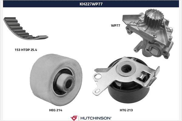 Hutchinson KH 227WP77 - Pompa acqua + Kit cinghie dentate autozon.pro