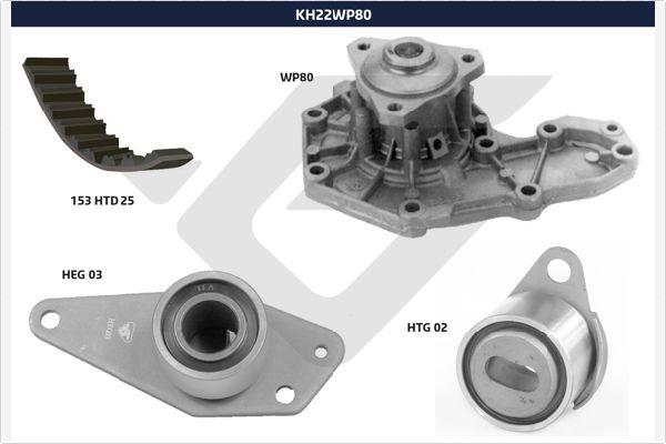 Hutchinson KH 22WP80 - Pompa acqua + Kit cinghie dentate autozon.pro