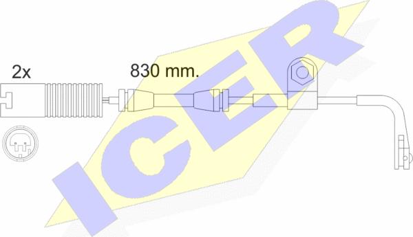 Icer 610458 E C - Contatto segnalazione, Usura past. freno / mat. d'attrito autozon.pro