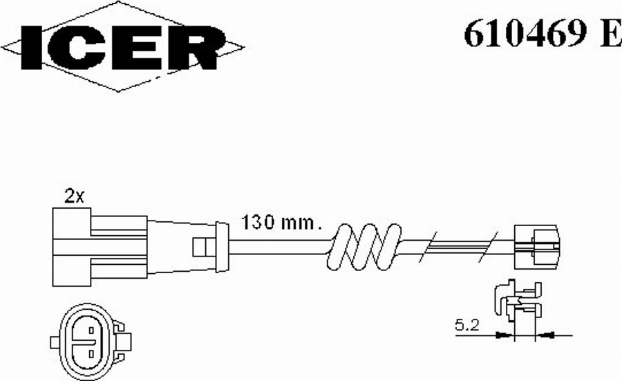 Icer 610469E - Contatto segnalazione, Usura past. freno / mat. d'attrito autozon.pro